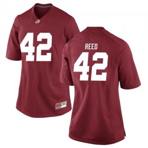 Women's Alabama Crimson Tide #42 Sam Reed Crimson Game NCAA College Football Jersey 2403TQWY7